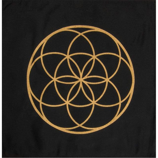 12" x 12" Printed Cotton Crystal Grid - Seed of Life - Magick Magick.com