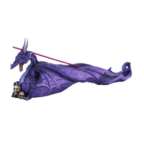 12.5" Dragon with Skulls Stick Incense Burner - Magick Magick.com