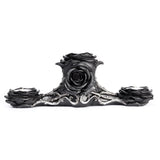 12.6" Black Rose Triple Tealight Candle Holder - Magick Magick.com