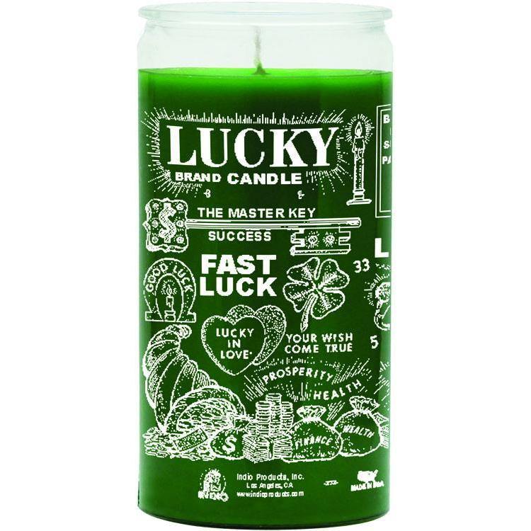 14 Day Glass Candle Fast Luck - Green - Magick Magick.com