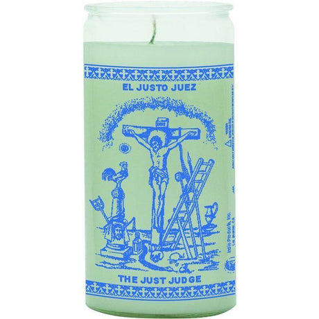 14 Day Glass Candle Just Judge White - Magick Magick.com