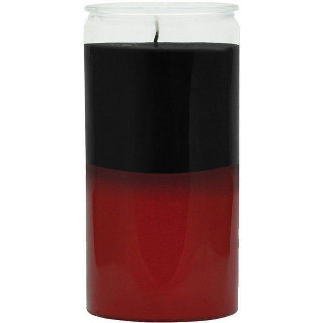 14 Day Glass Candle Plain - Black / Red - Magick Magick.com