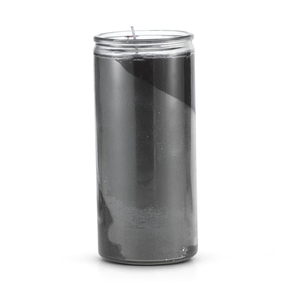 14 Day Glass Candle Plain - Black - Magick Magick.com