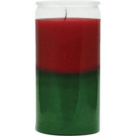 14 Day Glass Candle Plain - Red / Green - Magick Magick.com