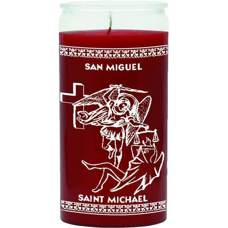 14 Day Glass Candle St. Michael - Red - Magick Magick.com