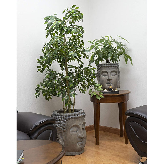 14.75" Zen Buddha Head Resin Planter Pot - Magick Magick.com