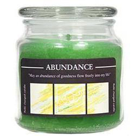 16 oz Reiki Charged Herbal Jar Candle - Abundance - Magick Magick.com