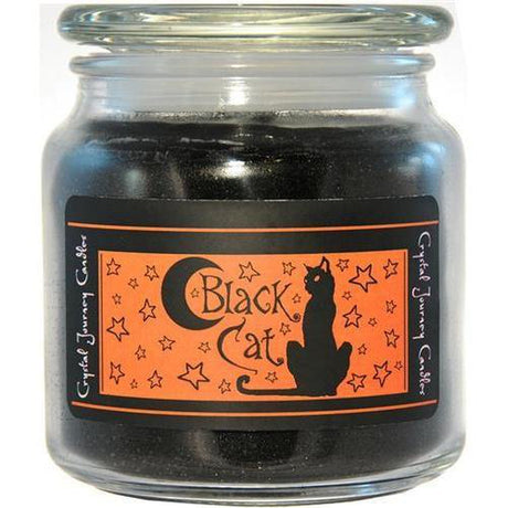 16 oz Reiki Charged Herbal Jar Candle - Black Cat - Magick Magick.com