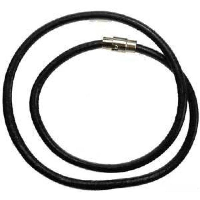 18" Thick Black Leather Necklace - Magick Magick.com