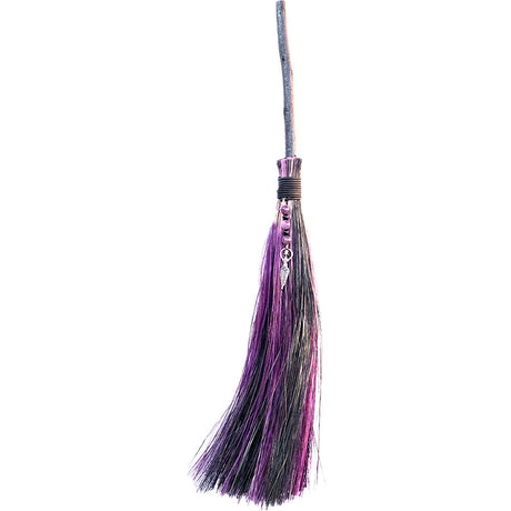 18" Wicca Besom - Purple/ Black - Goddess with Amethyst - Magick Magick.com