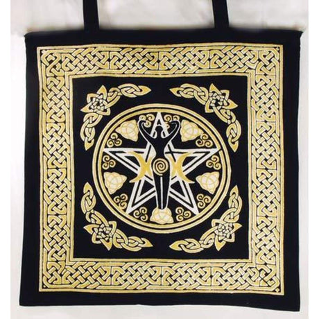 18" x 18" Pentagram Goddess Tote Bag - Magick Magick.com
