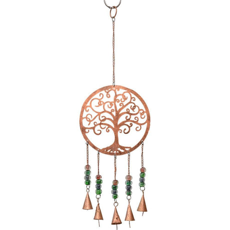 18.75" Brass Bell Chime - Copper Metal Tree of Life - Magick Magick.com