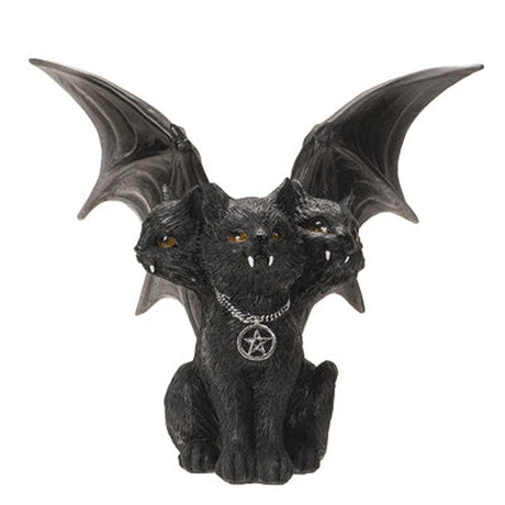 18.8" Triple Headed Winged Cat Statue - Magick Magick.com