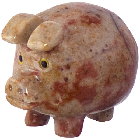 1.25" Dolomite Spirit Animal Carving - Lucky Pig - Magick Magick.com