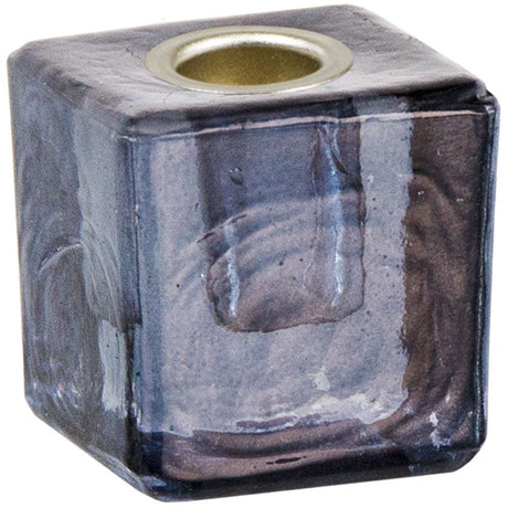 1.25" Mini Glass Candle Holder Cube - Black - Magick Magick.com