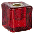 1.25" Mini Glass Candle Holder Cube - Red - Magick Magick.com