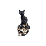 1.5" Miniature Skull Statue - Black Cat - Magick Magick.com