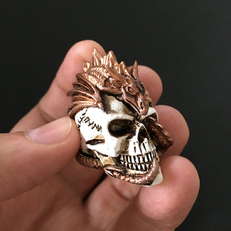1.5" Miniature Skull Statue - Dragon Keeper - Magick Magick.com