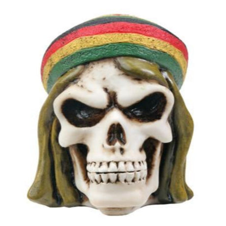 1.75" Sleleton Statue - Rasta Skull - Magick Magick.com