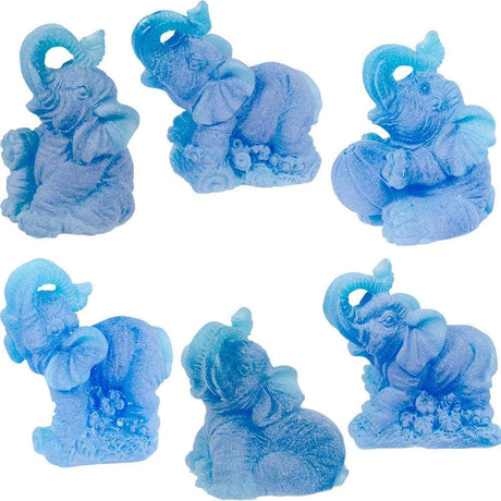 2" Frosted Acrylic Feng Shui Figurines - Elephants - Blue (Set of 6) - Magick Magick.com