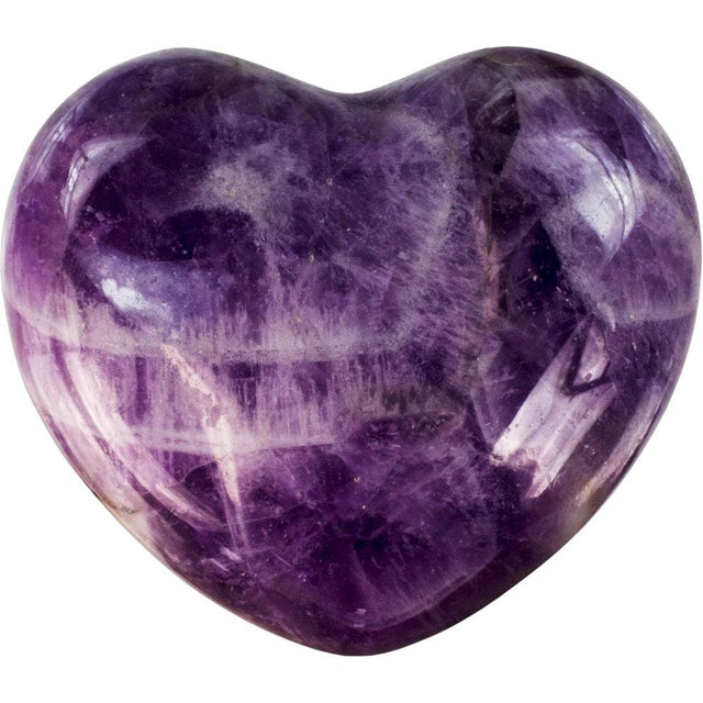 2" Puffed Gemstone Heart - Chevron Amethyst - Magick Magick.com