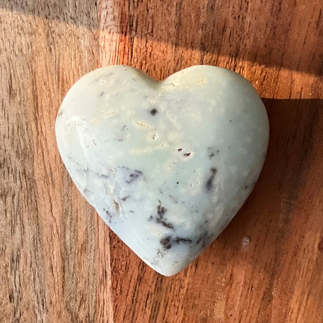 2" Puffed Gemstone Heart - Green Chrysoprase - Magick Magick.com