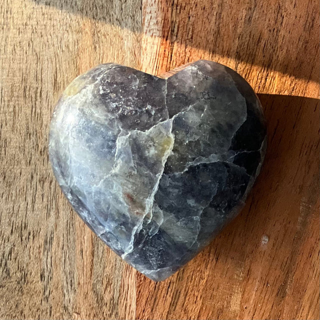 2" Puffed Gemstone Heart - Iolite - Magick Magick.com