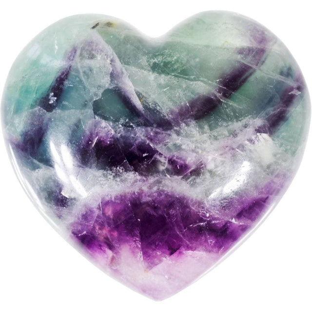 2" Puffed Gemstone Heart - Rainbow Fluorite - Magick Magick.com