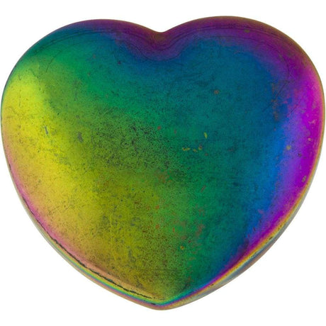 2" Puffed Gemstone Heart - Rainbow Hematite - Magick Magick.com