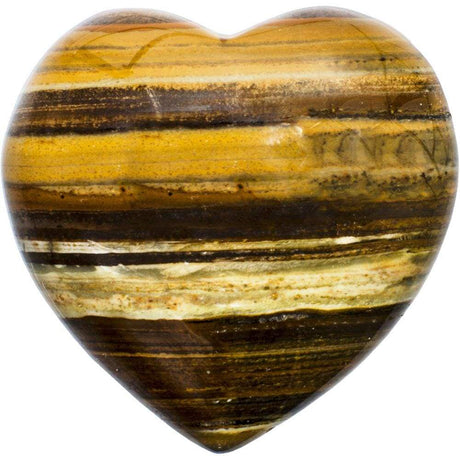 2" Puffed Gemstone Heart - Tiger Eye - Magick Magick.com