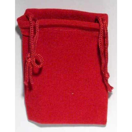 2" x 2.5" Unlined Velvet Bag - Red - Magick Magick.com