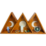 20.5" Wood Altar Shelf - Triple Moon - Magick Magick.com