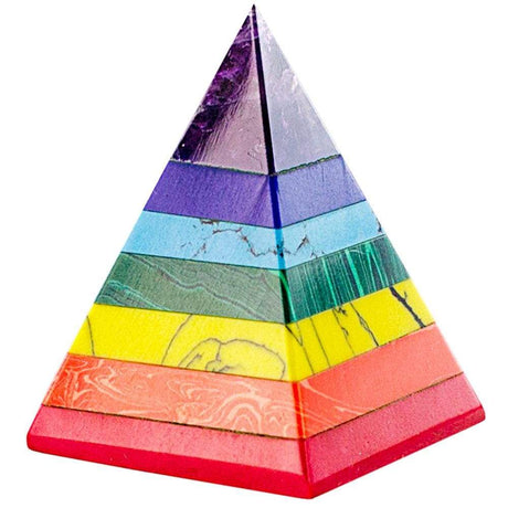 25-35 mm Gemstone Pyramid - 7 Chakras - Magick Magick.com