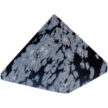 25-35 mm Gemstone Pyramid - Snowflake Obsidian - Magick Magick.com