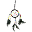 2.5" Dream Catcher - Beaded 7 Chakras - Black - Magick Magick.com