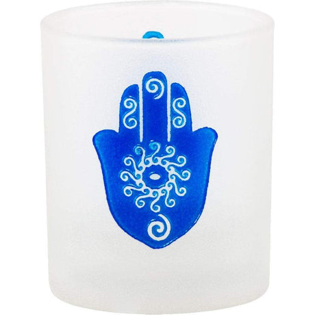 2.5" Etched Glass Votive Holder - Fatima Hand - Magick Magick.com