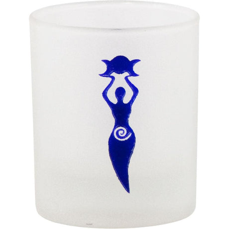 2.5" Etched Glass Votive Holder - Moon Goddess - Magick Magick.com