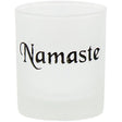 2.5" Etched Glass Votive Holder - Namaste - Magick Magick.com