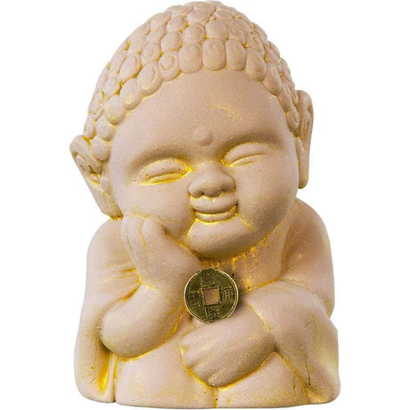2.5" Gypsum Cement Buddha Figurine - Prosperity - Magick Magick.com