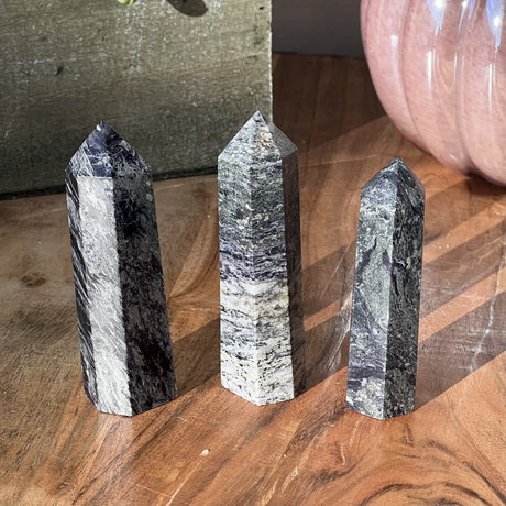 3-4" Gemstone Obelisk - Chinese Charoite - Magick Magick.com