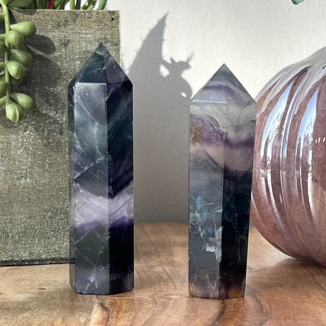3-5" Gemstone Obelisk - Rainbow Fluorite (AA Grade) - Magick Magick.com