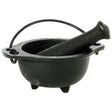 3" Cast Iron Cauldron Mortar & Pestle Set - Magick Magick.com