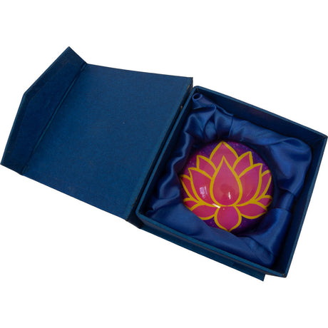 3" Clear Glass Paper Weight - Lotus - Magick Magick.com