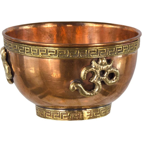 3" Copper Bowl Incense & Charcoal Burner - Om - Magick Magick.com