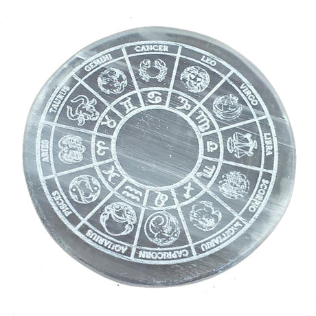 3" Selenite Altar Tile - Zodiac - Magick Magick.com