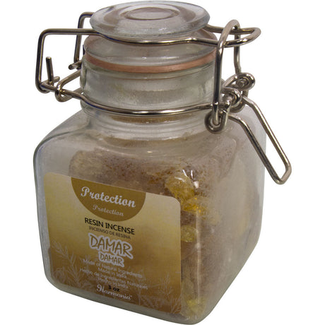3 oz Harmonia Resin Incense Glass Jar - Damar - Protection - Magick Magick.com
