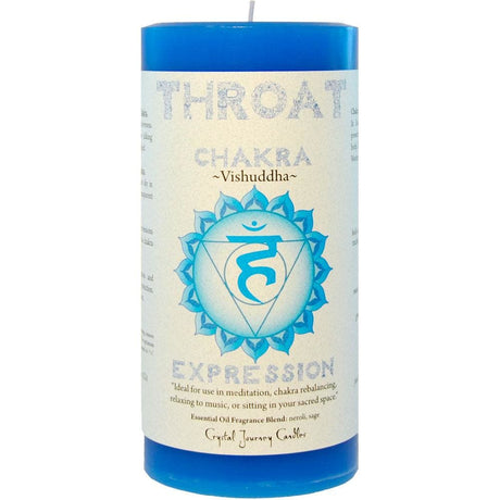 3" x 6" Reiki Charged Chakra Pillar Candle - Throat Vishuddha - Light Blue - Magick Magick.com