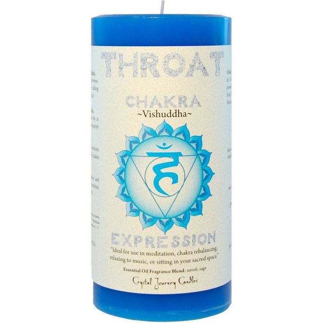 3" x 6" Reiki Charged Chakra Pillar Candle - Throat Vishuddha - Light Blue - Magick Magick.com