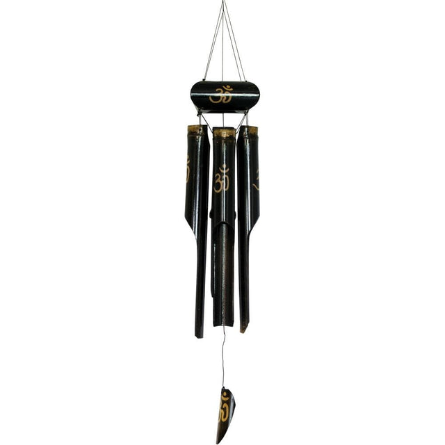 31" Bamboo Wind Chime - Dark Brown & Gold - Magick Magick.com