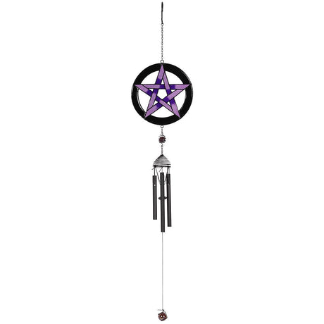 31" Purple Pentagram Wind Chime - Magick Magick.com